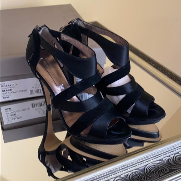 2 items for the higher price! Bcbg satin calf suede heels! - Picture 1 of 3